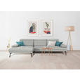 ECKSOFA in Webstoff Olivgrün  188/296 cm  - Schwarz/Olivgrün, Design, Textil/Metall (188/296cm) - Xora