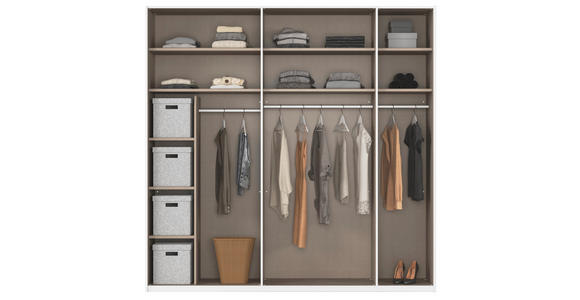 SCHWEBETÜRENSCHRANK 226/223/68 cm 2-türig Seidengrau  - Seidengrau, Design, Glas/Holzwerkstoff (226/223/68cm) - Xora