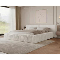 POLSTERBETT 140/200 cm,  in Creme, Lattenrost, Bettkasten,  - Creme/Schwarz, MODERN, Holz/Kunststoff (140/200cm) - Livetastic