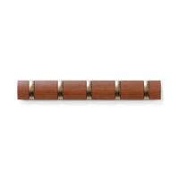 ZIDNI ČIVILUK  zlatna, boja oraha  drvo, plastika  - boja oraha/zlatna, Osnovno, drvo/plastika (51/6/3cm) - Umbra