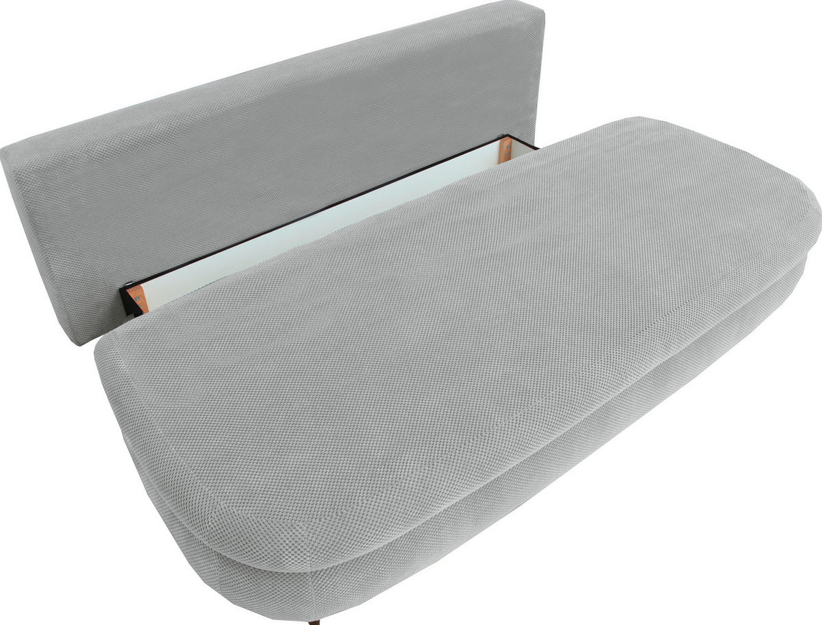 SCHLAFSOFA in Webstoff, Plüsch Hellgrau  - Hellgrau/Schwarz, Design, Textil (213/89/105cm) - Novel