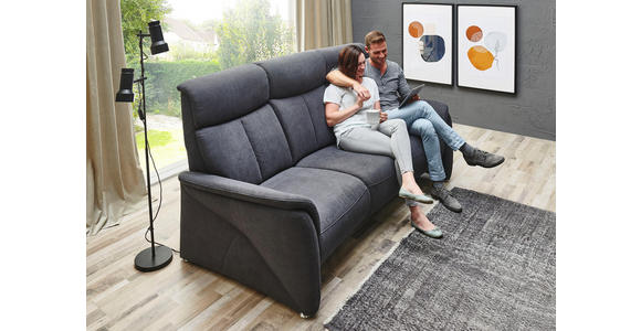 TRAPEZSOFA in Textil Dunkelgrau - Dunkelgrau/Alufarben, KONVENTIONELL, Textil (217/108/106cm) - Cantus