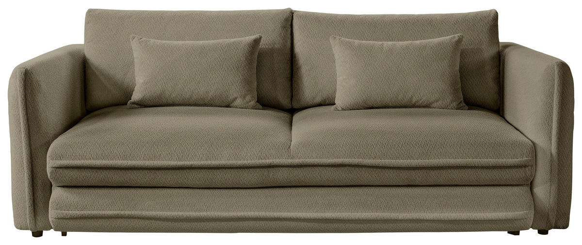 SCHLAFSOFA  mit Liegefunktion, Rücken echt Struktur Olivgrün  - Schwarz/Olivgrün, KONVENTIONELL, Kunststoff/Textil (237/94/117cm) - Carryhome