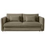 SCHLAFSOFA  mit Liegefunktion, Rücken echt Struktur Olivgrün  - Schwarz/Olivgrün, KONVENTIONELL, Kunststoff/Textil (237/94/117cm) - Carryhome