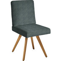 STUHL  in Flachgewebe Holz, Textil  - Türkis/Eichefarben, Design, Holz/Textil (46/94/58cm) - Dieter Knoll
