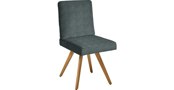 STUHL in Flachgewebe Holz, Textil - Türkis/Eichefarben, Design, Holz/Textil (46/94/58cm) - Dieter Knoll