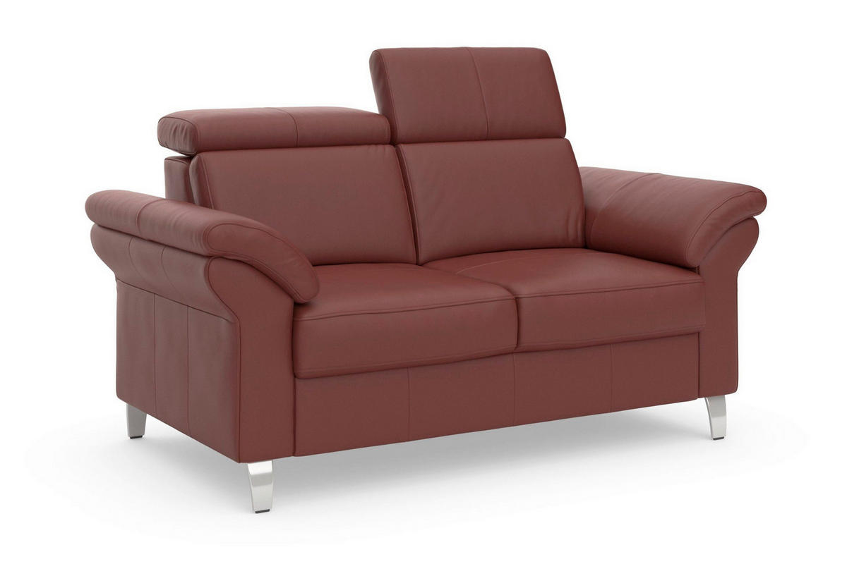 2-SITZER-SOFA ARNGAST E Rotbraun Echtleder  - Chromfarben/Rotbraun, Basics, Leder/Textil (156/84/93cm) - Sit & More
