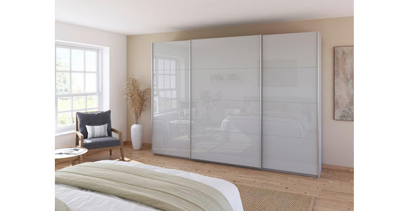 SCHWEBETÜRENSCHRANK in Seidengrau - Seidengrau/Alufarben, KONVENTIONELL, Glas/Holzwerkstoff (315/210/62cm) - Xora