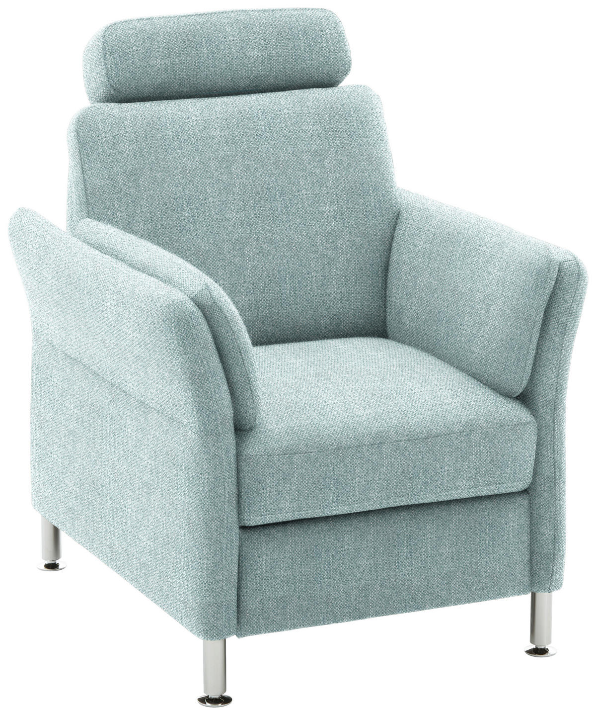 SESSEL in Flachgewebe Hellblau  - Chromfarben/Hellblau, KONVENTIONELL, Textil/Metall (86/87/93cm) - Voleo