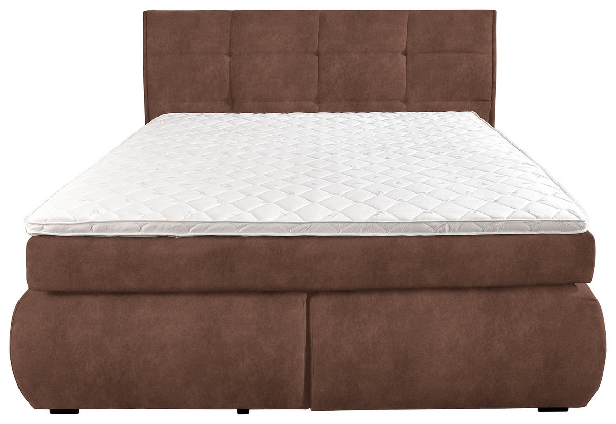 BOXSPRINGBETT 160/200 cm  in Rotbraun  - Wengefarben/Rotbraun, Konventionell, Holz/Textil (160/200cm) - Xora