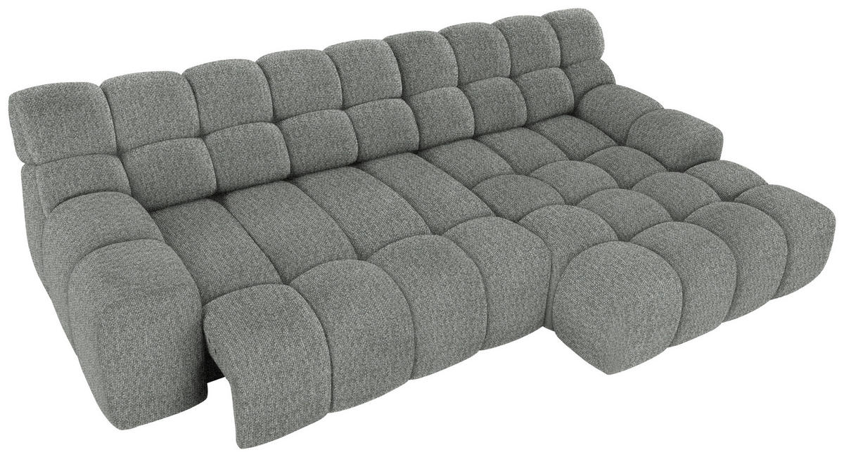 Ecksofa inkl. Funktion Dunkelgrau Webstoff  - Dunkelgrau/Schwarz, MODERN, Kunststoff/Textil (297/180cm) - Welnova