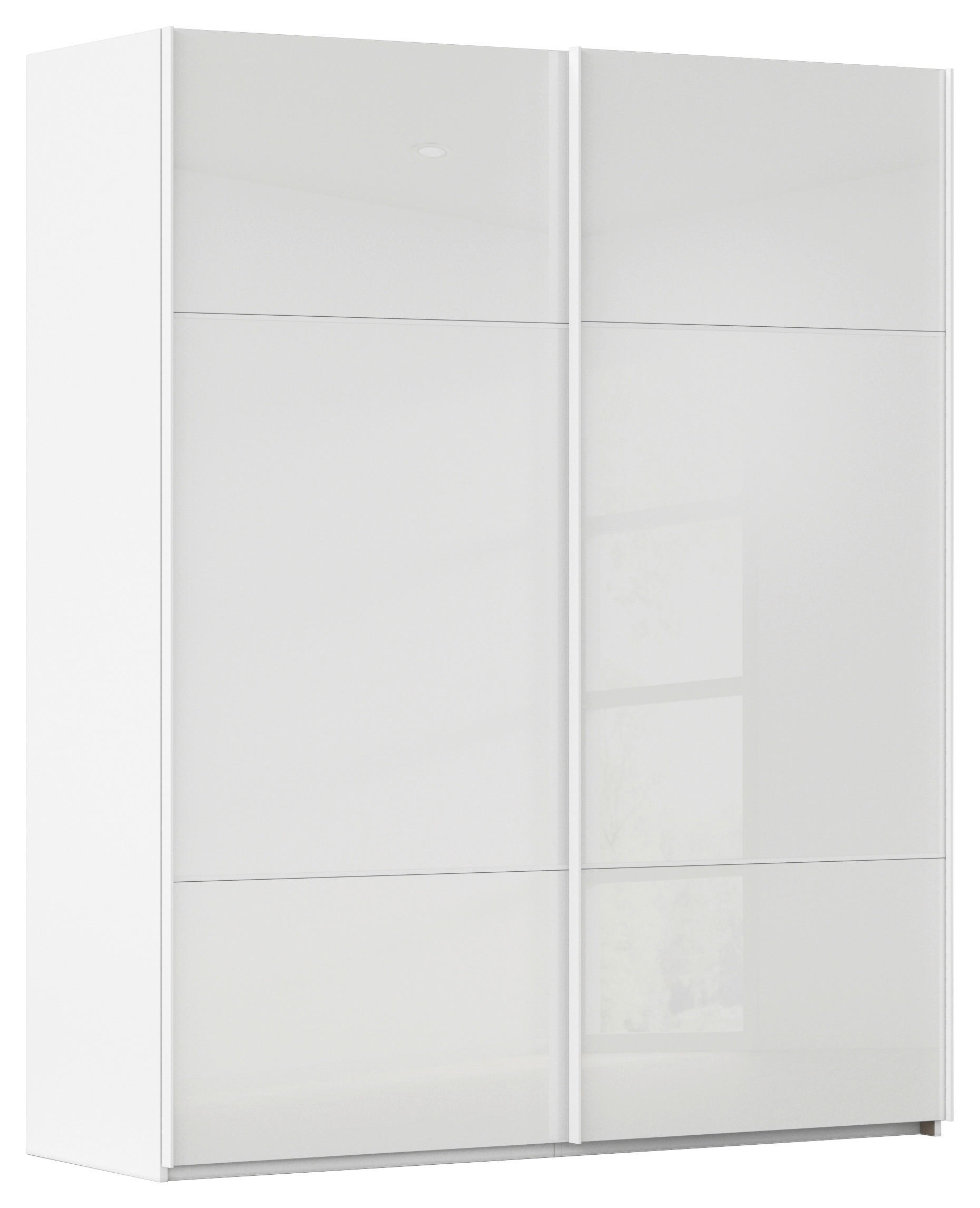 SCHWEBETÜRENSCHRANK 162/223/68 cm 2-türig Weiß  - Weiß, KONVENTIONELL, Glas/Holzwerkstoff (162/223/68cm) - Novel