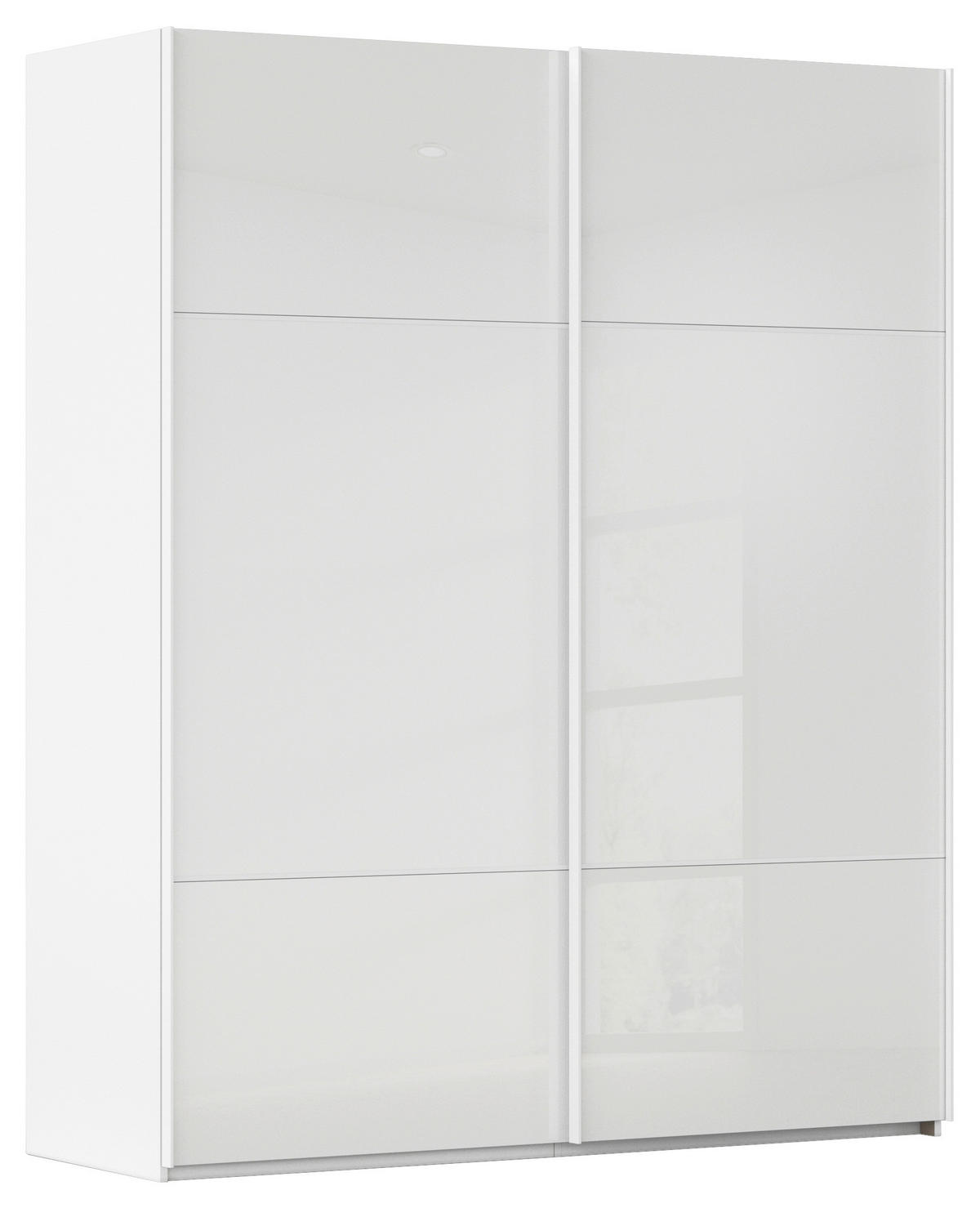 SCHWEBETÜRENSCHRANK in Weiss  - Weiss, Konventionell, Glas/Holzwerkstoff (162/223/68cm) - Novel