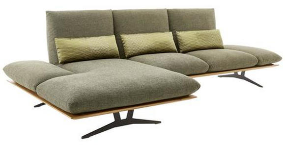 ECKSOFA in Flachgewebe Grün 159/314 cm - Schwarz/Grün, Design, Holz/Textil (159/314cm) - Dieter Knoll