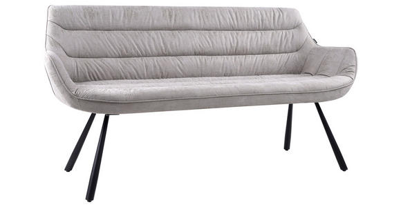 SITZBANK 177,5/87/64 cm Struktur Grau  - Schwarz/Grau, Design, Textil/Metall (177,5/87/64cm) - Hom`in