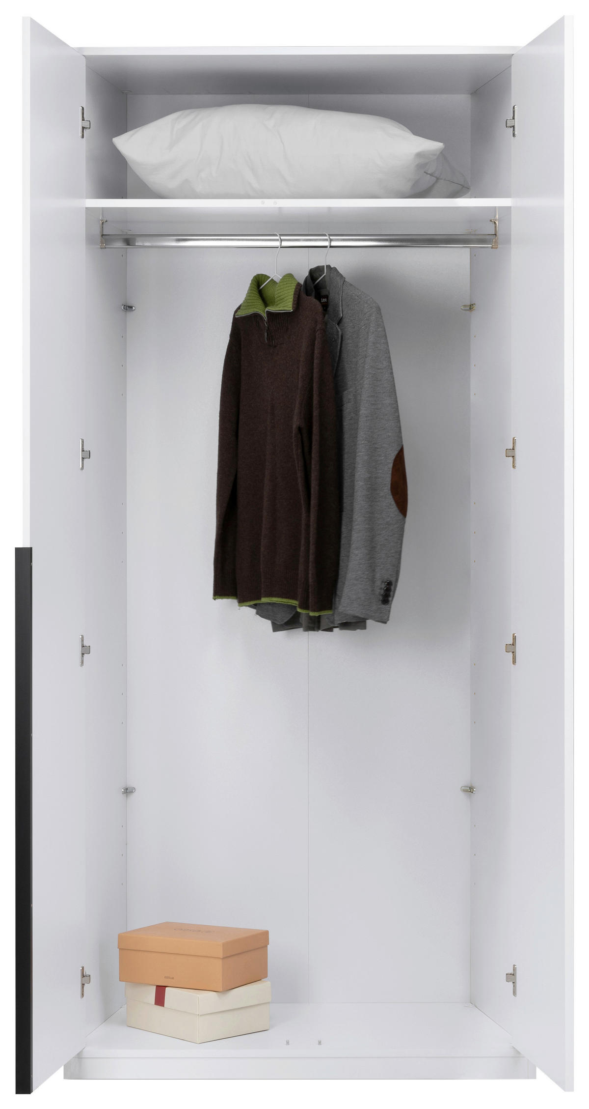 DREHTÜRENSCHRANK  in Weiß  - Schwarz/Weiß, MODERN, Holzwerkstoff/Metall (93/211/53cm) - MID.YOU