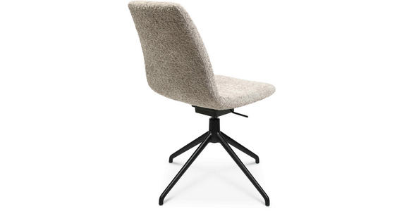 STUHL  in Aluminium Bouclé Metall, Textil  - Greige/Schwarz, Design, Textil/Metall (46/81,5-84,5/55cm) - Johann Jakob