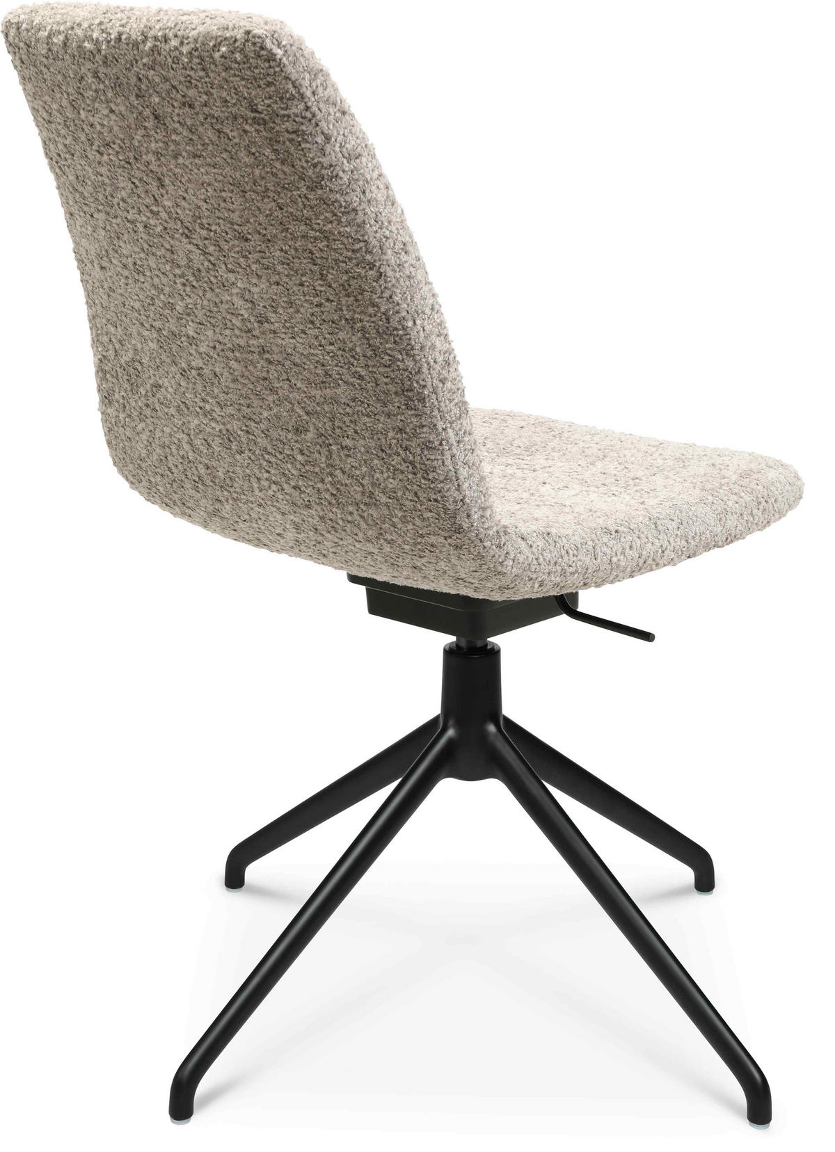 STUHL  in Aluminium Bouclé  - Greige/Alufarben, Design, Textil/Metall (46/81,5-84,5/55cm) - Johann Jakob