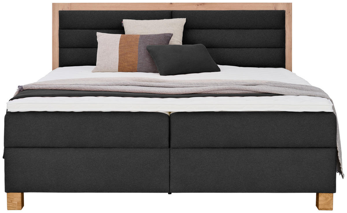 BOXBETT 180/200 cm  in Schwarz, Eiche Artisan  - Schwarz/Eiche Artisan, KONVENTIONELL, Holz/Holzwerkstoff (180/200cm) - Carryhome
