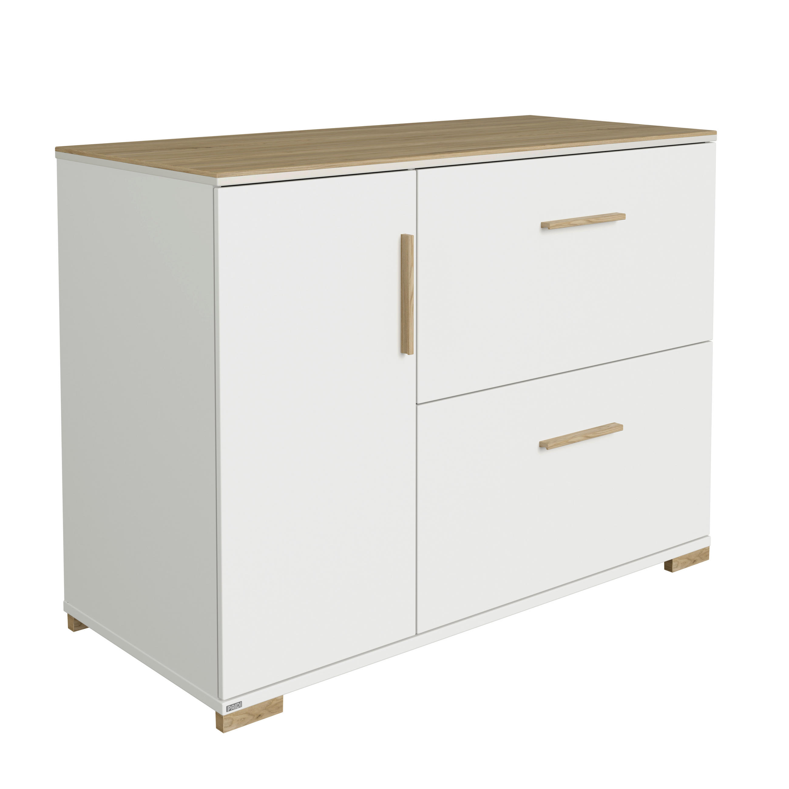 WICKELKOMMODE Enie  - Eichefarben/Weiß, Basics, Holzwerkstoff (123,50/92,10/55,60cm) - Paidi
