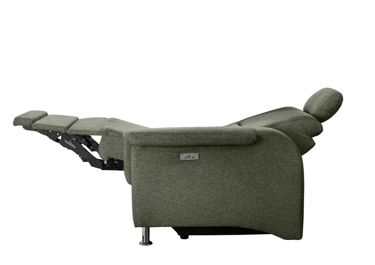 ECKSOFA in Chenille Grün  - Chromfarben/Grün, Konventionell, Textil/Metall (184/231cm) - Livetastic