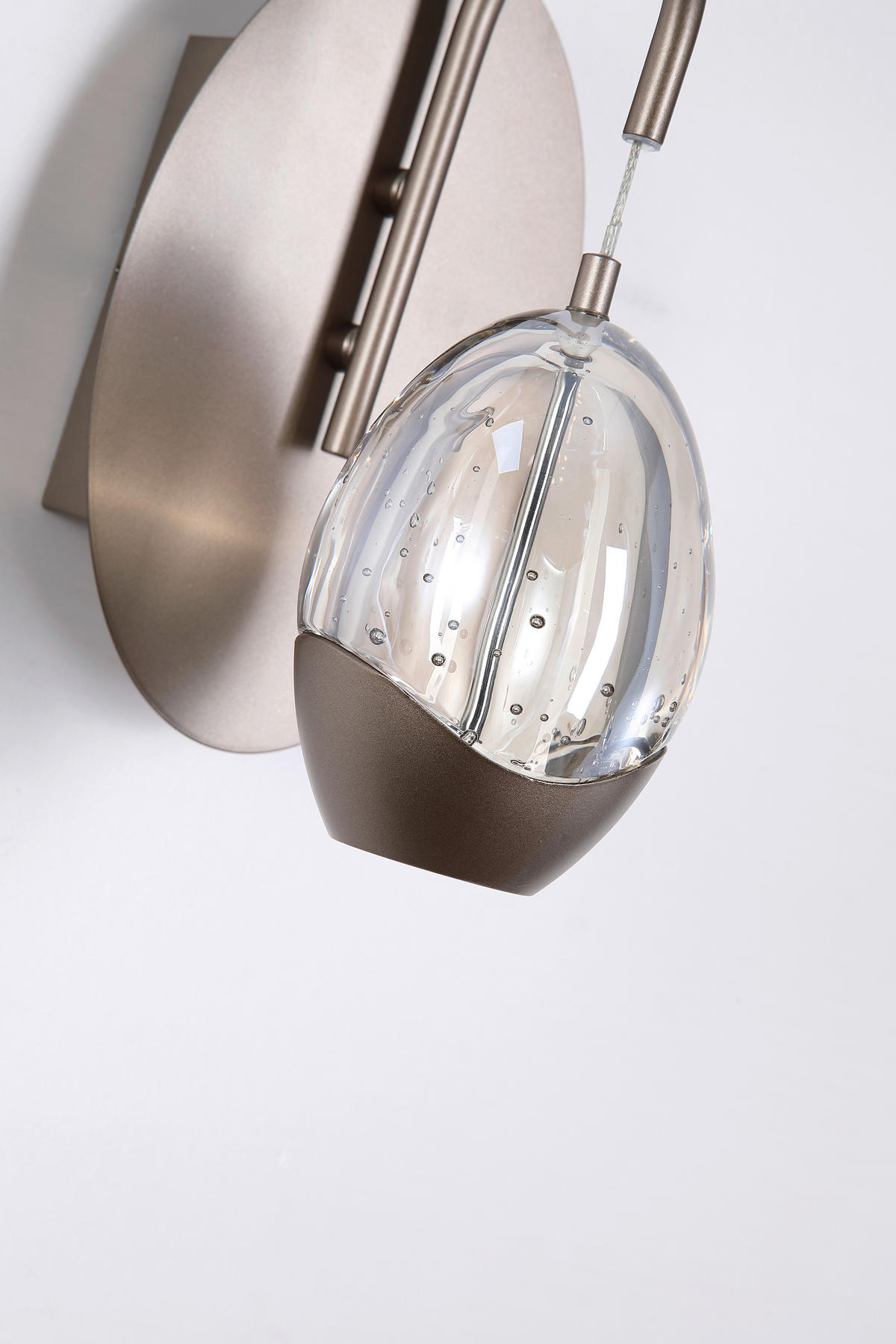 LED-WANDLEUCHTE   - Champagner/Transparent, Trend, Glas/Metall (25,5/13/19cm)