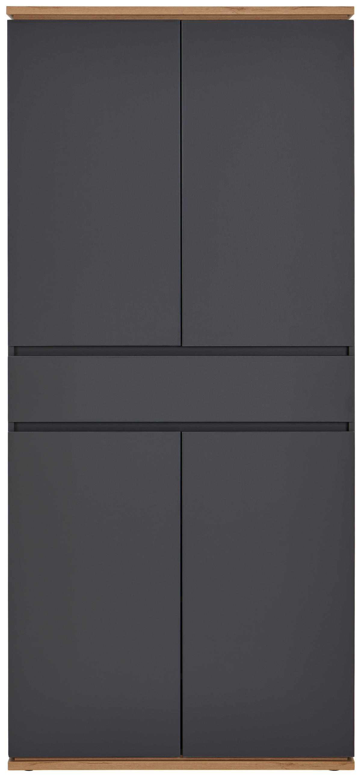 SCHUHSCHRANK Graphitfarben, Eiche Artisan  - Graphitfarben/Schwarz, Design, Holzwerkstoff/Kunststoff (90/200/38cm) - Xora