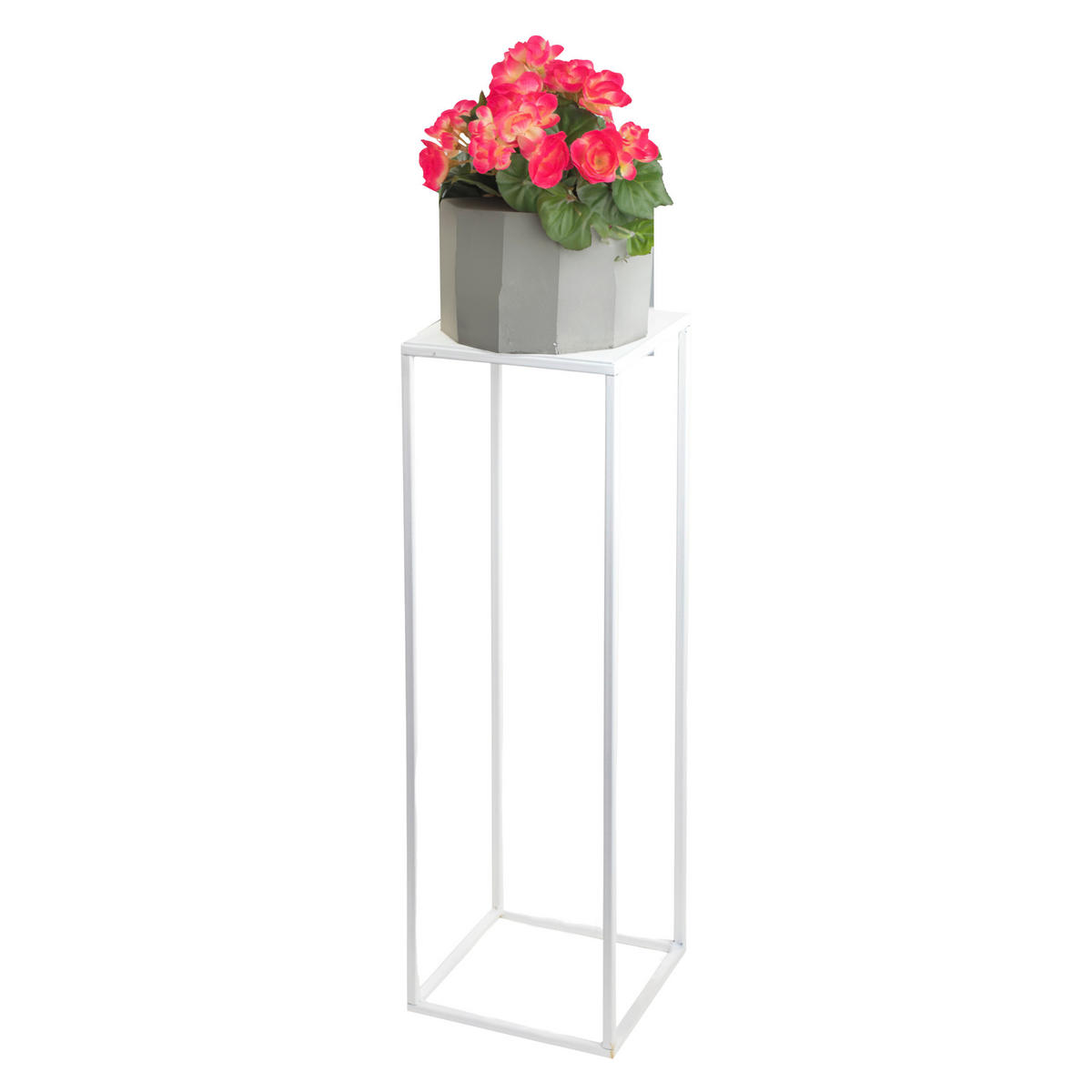 BLUMENSTÄNDER in Metall  - Weiß, Basics, Metall (19/62/19cm)