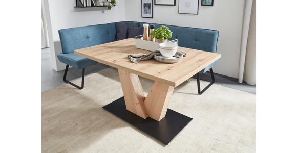 ECKBANK  in Blau, Schwarz  - Blau/Schwarz, Design, Textil/Metall (157/204cm) - Dieter Knoll