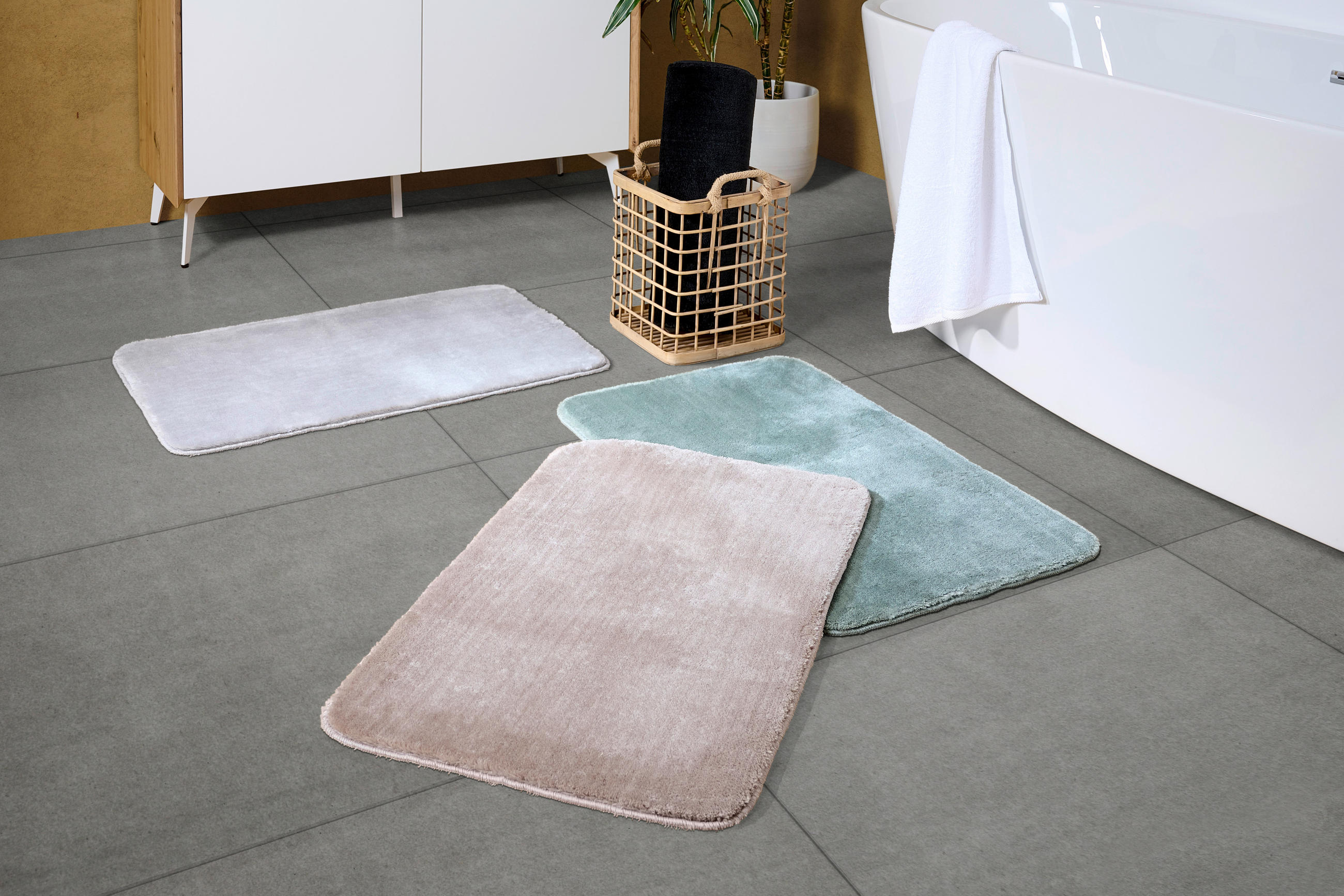 BADEMATTE Salbeigrün 50/80 cm  - Salbeigrün, Basics, Textil (50/80cm) - Boxxx