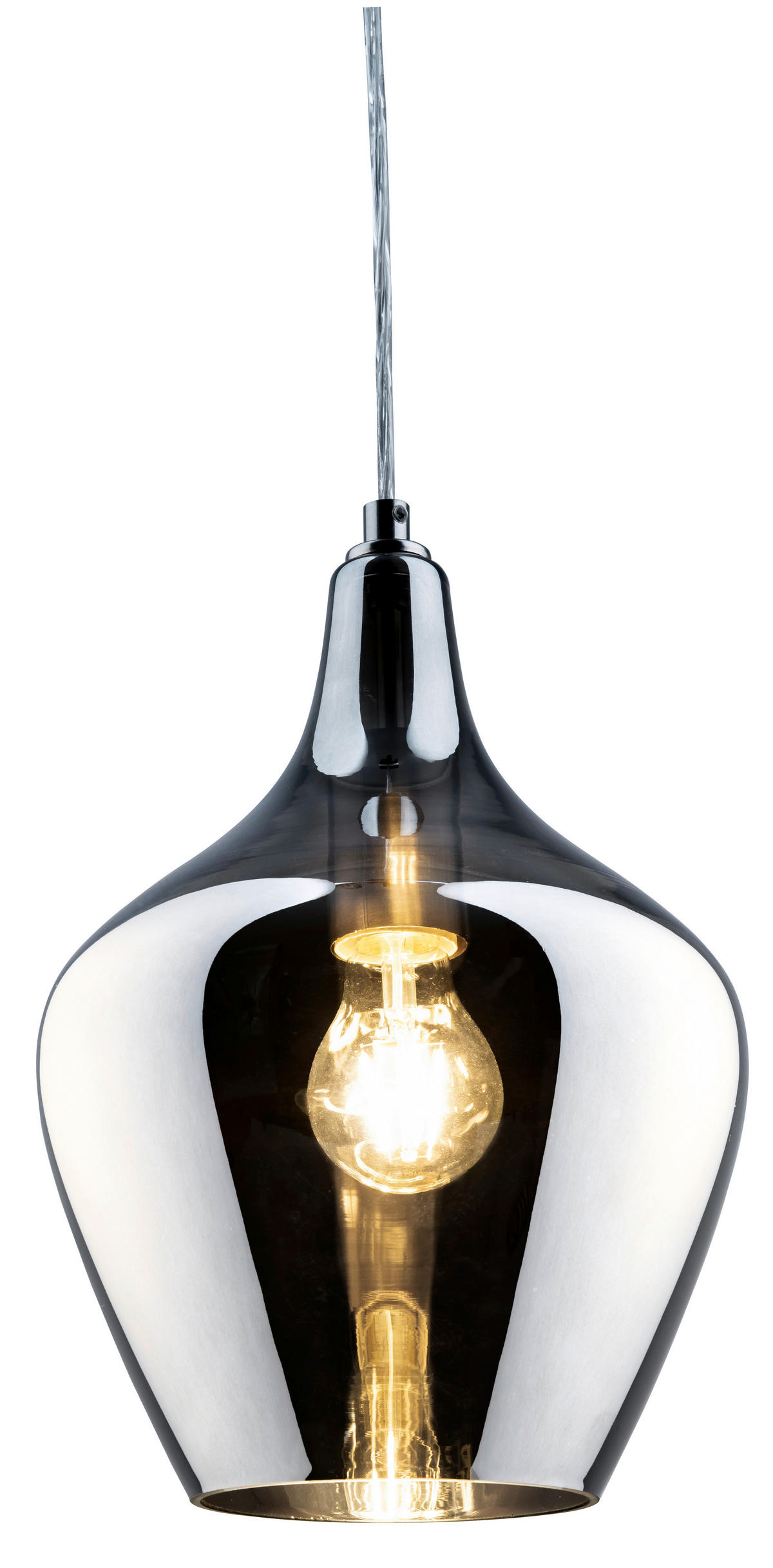 HÄNGELEUCHTE Paso 22/150 cm   - Nickelfarben, Design, Glas/Metall (22/150cm) - Globo