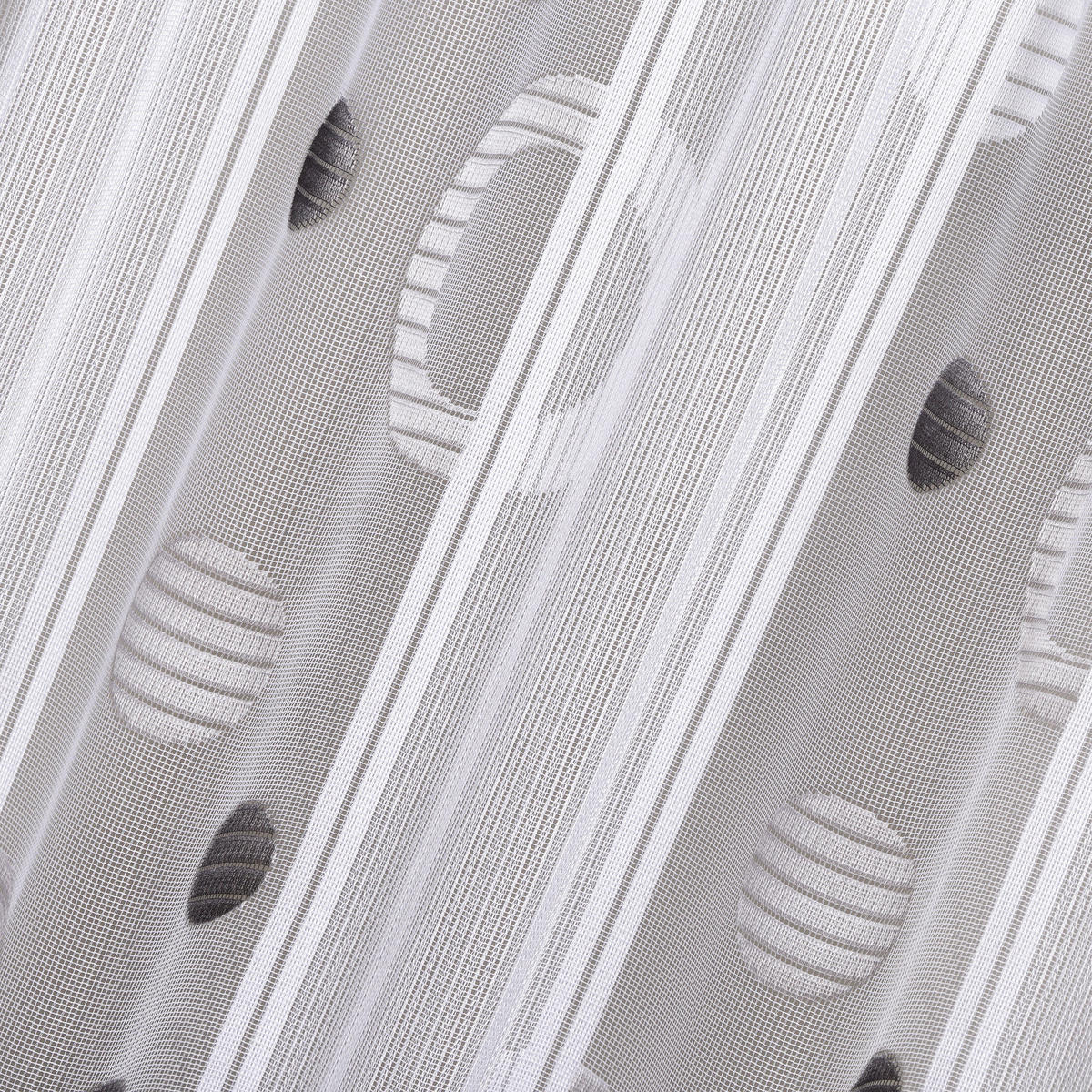 KURZGARDINE   150/60 cm   - Anthrazit/Weiß, KONVENTIONELL, Textil (150/60cm)