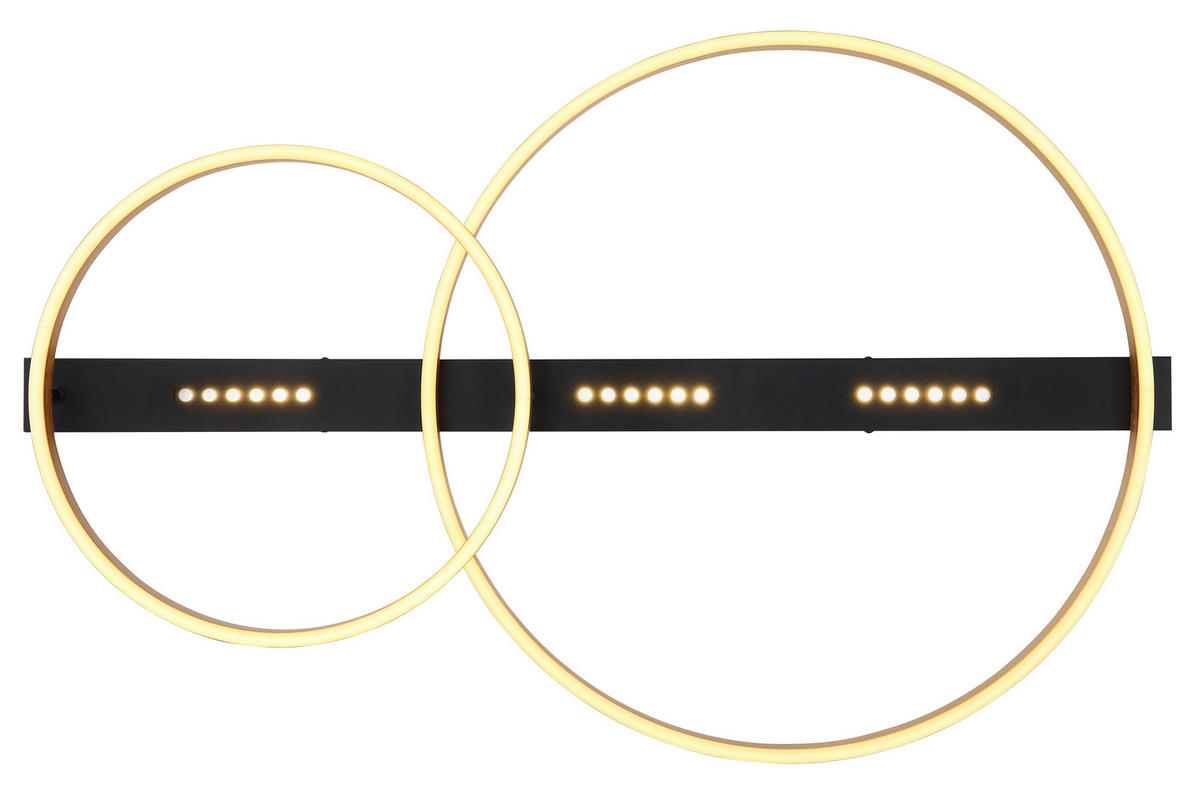 LED-DECKENLEUCHTE 93/58,5/10,2 cm   - Goldfarben/Opal, Design, Kunststoff/Metall (93/58,5/10,2cm) - Globo