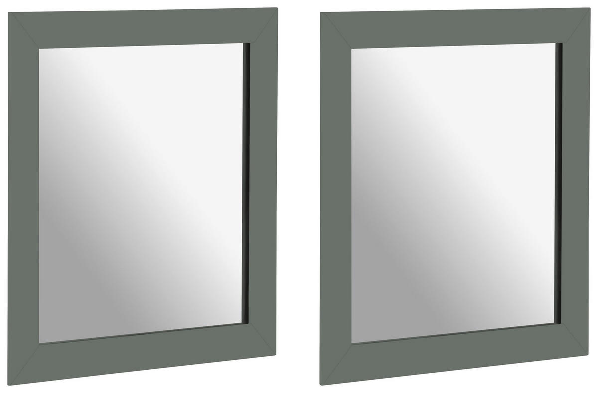 SPIEGELSET 25/25/0,43 cm  - Salbeigrün, Design, Glas/Holzwerkstoff (25/25/0,43cm) - Carryhome
