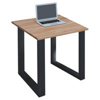 BUREAU 80/80/76 cm noir, chêne sonoma  - noir/chêne sonoma, Modern, métal/matériau de bois (80/80/76cm) - MID.YOU