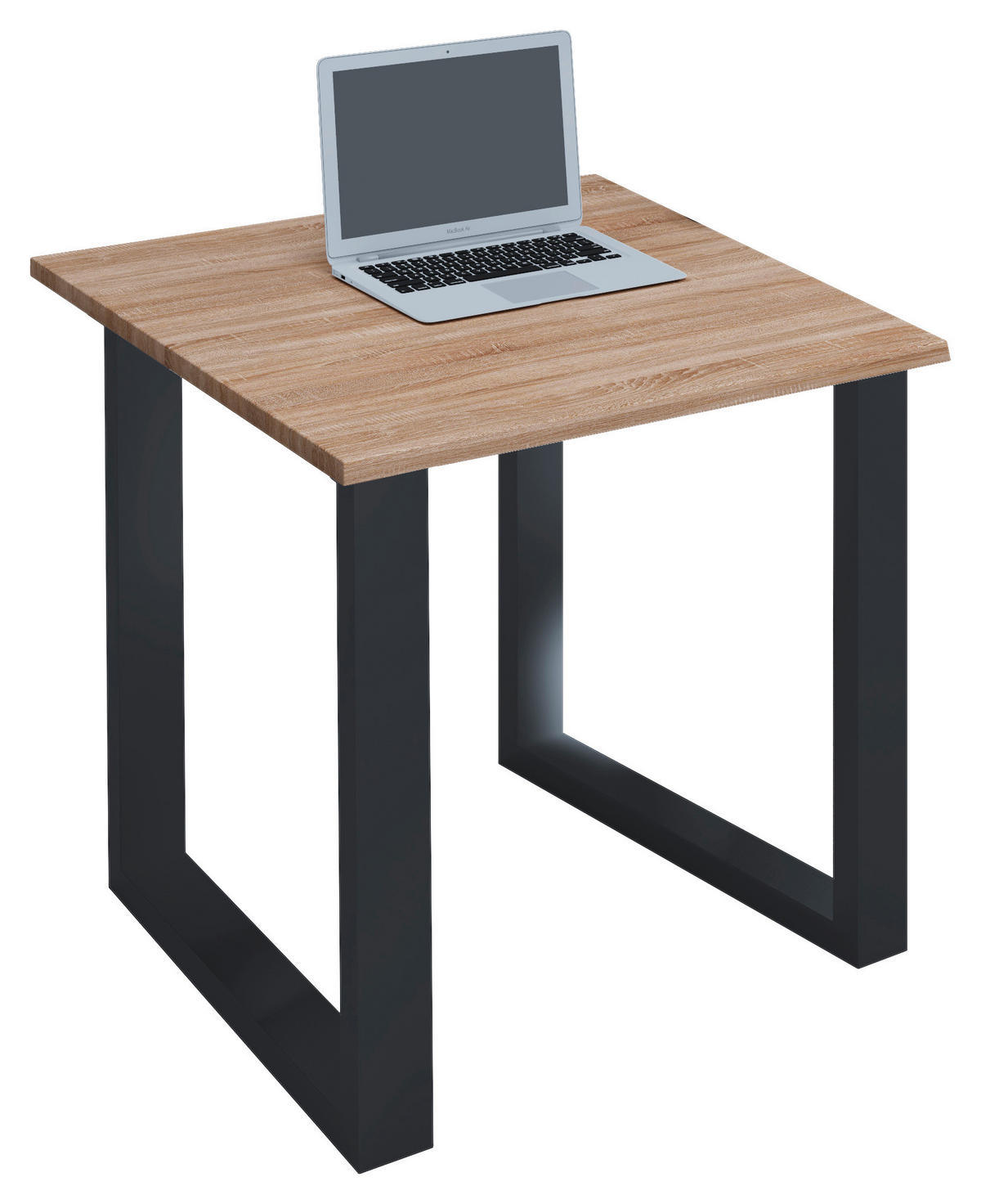 BUREAU 80/80/76 cm noir, chêne sonoma  - noir/chêne sonoma, Modern, métal/matériau de bois (80/80/76cm) - MID.YOU