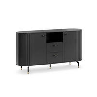 KOMMODE  in 150,1/81/40 cm  - Goldfarben/Schwarz, MODERN, Holzwerkstoff/Metall (150,1/81/40cm) - home24