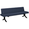 SITZBANK 220/87/70-86 cm Samt Dunkelblau  - Schwarz/Dunkelblau, KONVENTIONELL, Textil/Metall (220/87/70-86cm) - Moderano