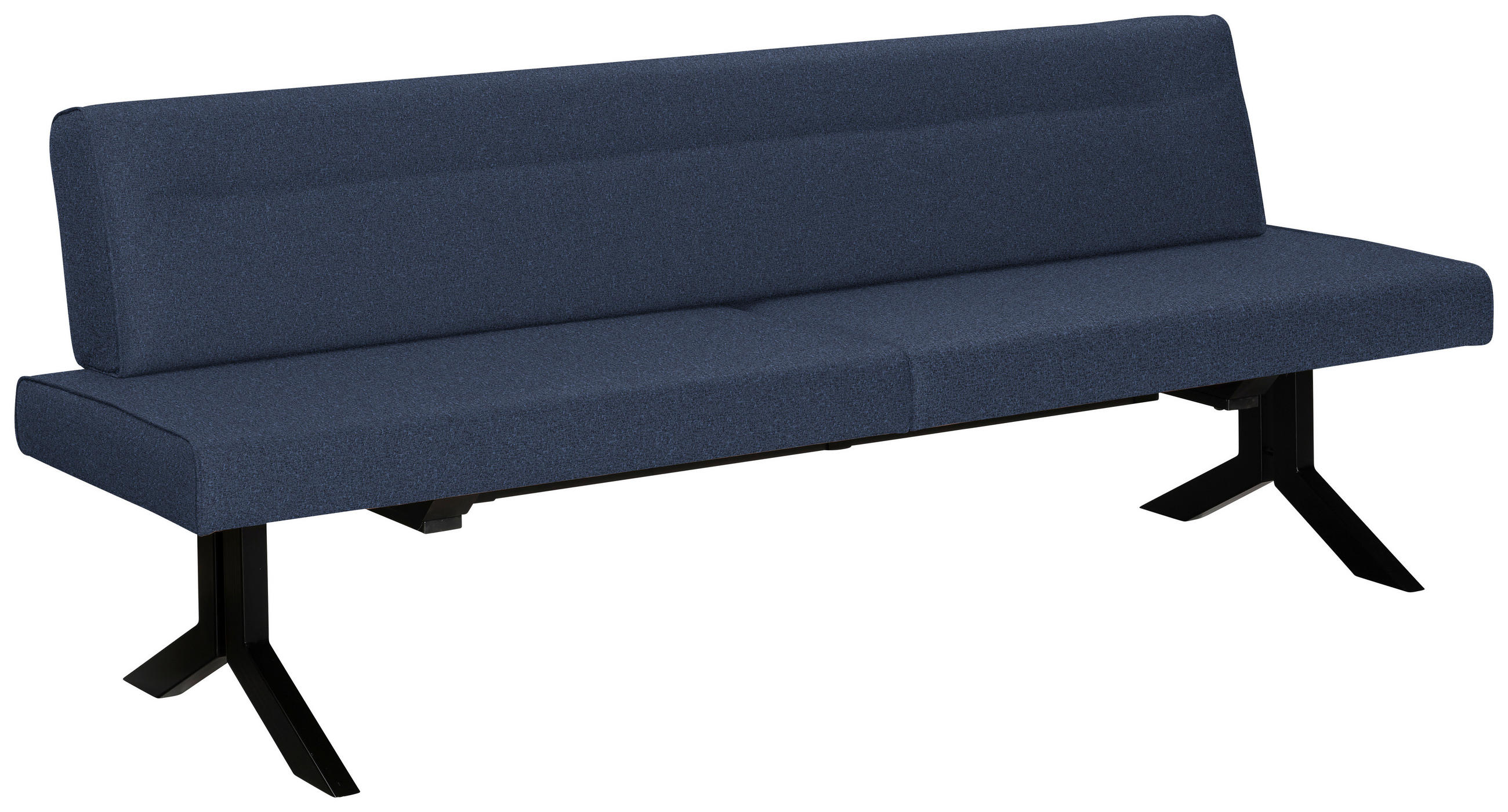 SITZBANK 220/87/70 cm Samt Dunkelblau Metall  - Schwarz/Dunkelblau, KONVENTIONELL, Textil/Metall (220/87/70cm) - Moderano