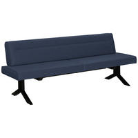 SITZBANK in Metall, Textil Dunkelblau  - Schwarz/Dunkelblau, Konventionell, Textil/Metall (220/87/70cm) - Moderano