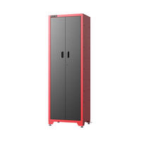 WERKSTATT-HOCHSCHRANK Juno  - Rot/Schwarz, KONVENTIONELL, Metall (66/46/198cm) - Ambia Garden