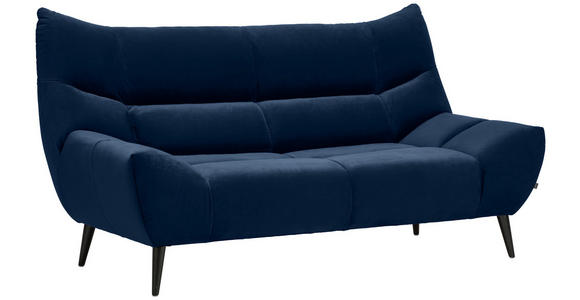 2-SITZER-SOFA in Mikrofaser Dunkelblau  - Schwarz/Dunkelblau, Design, Textil/Metall (193/106/101cm) - Xora