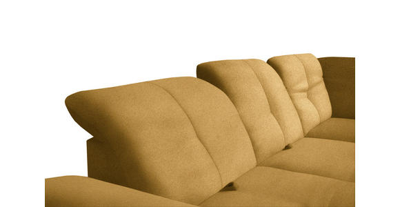 ECKSOFA in Flachgewebe Currygelb 242/313 cm - Currygelb/Schwarz, Design, Textil/Metall (242/313cm) - Xora