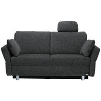 SCHLAFSOFA  in Mikrovelours Anthrazit  - Anthrazit/Alufarben, KONVENTIONELL, Kunststoff/Textil (176/88/91cm) - Sedda