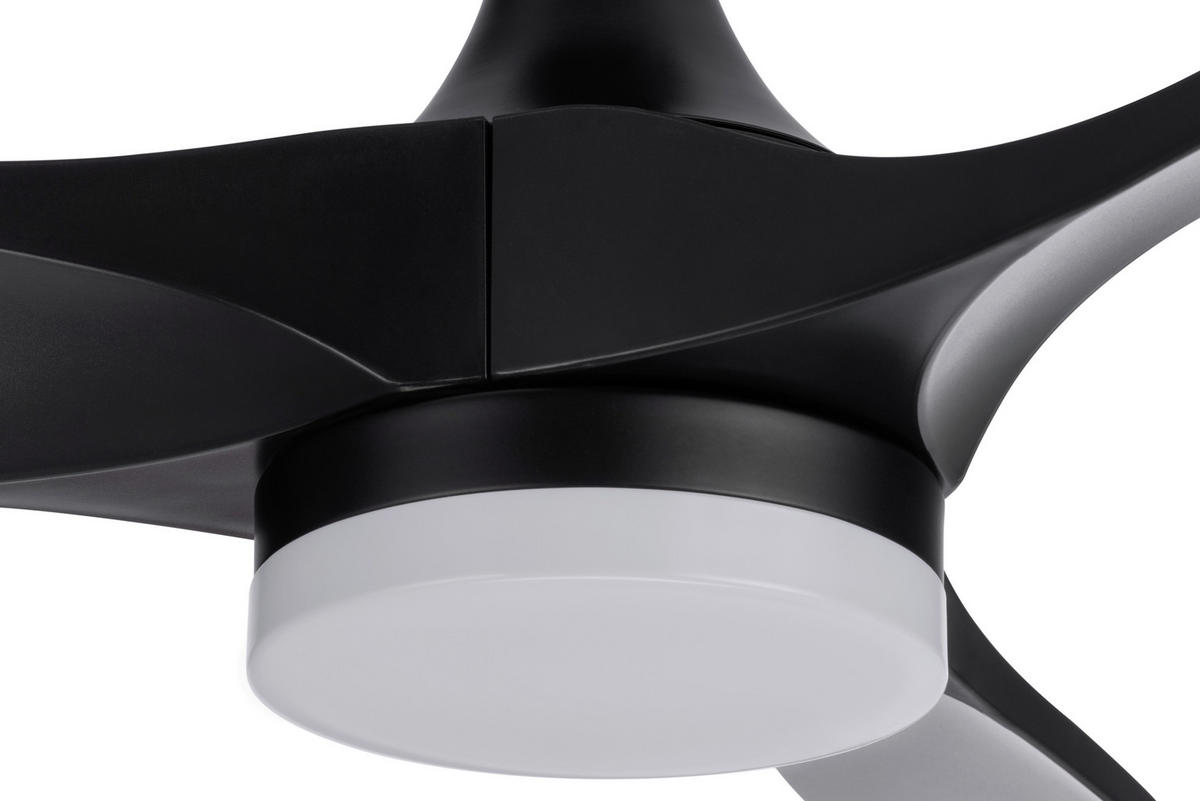 DECKENVENTILATOR - Schwarz, Basics, Kunststoff/Metall (132/3,5cm) - Mican