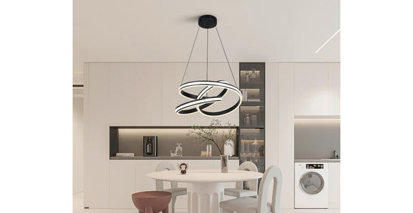 LED-HÄNGELEUCHTE 48/52/120 cm  - Schwarz/Weiß, Design, Kunststoff/Metall (48/52/120cm) - Novel