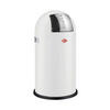 ABFALLSAMMLER PUSHBOY 50 L  - Edelstahlfarben/Weiß, KONVENTIONELL, Kunststoff/Metall (40/75,5cm) - Wesco