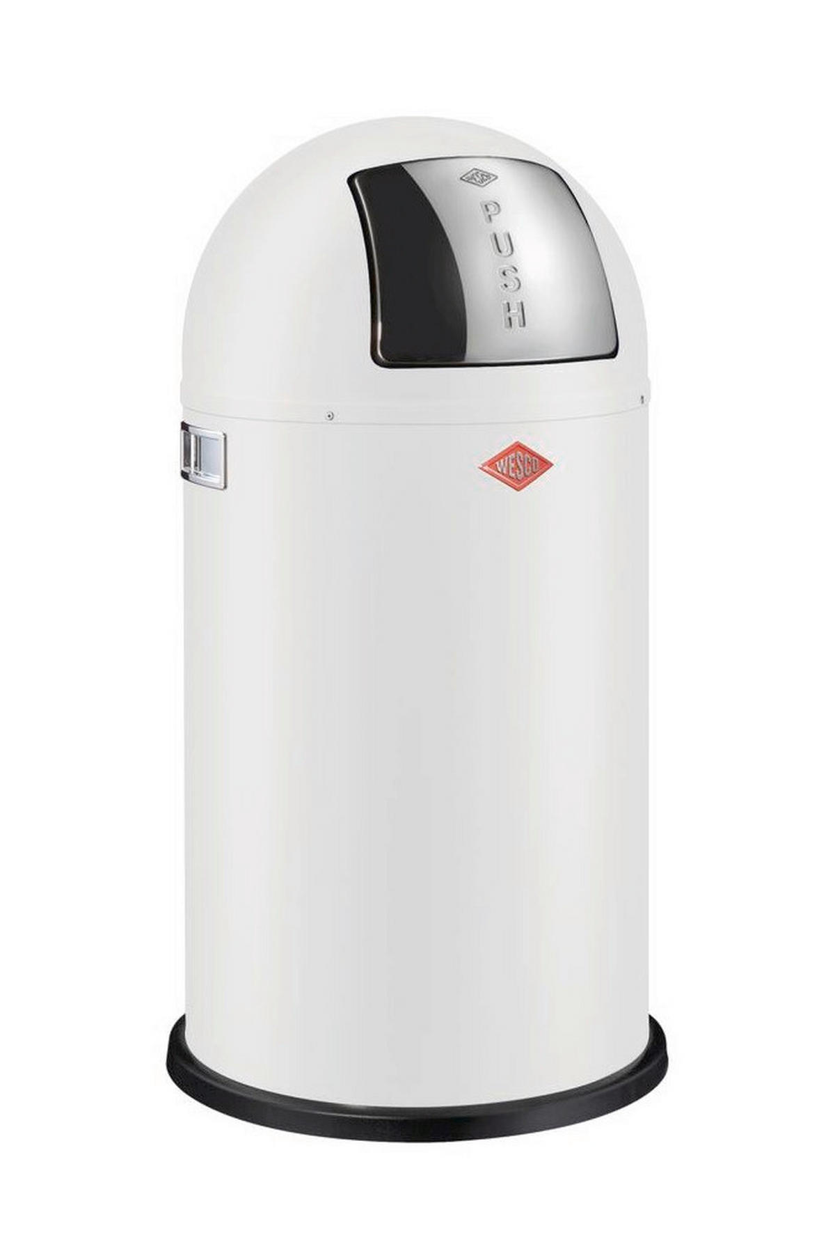 ABFALLSAMMLER PUSHBOY 50 L  - Edelstahlfarben/Weiß, KONVENTIONELL, Kunststoff/Metall (40/75,5cm) - Wesco