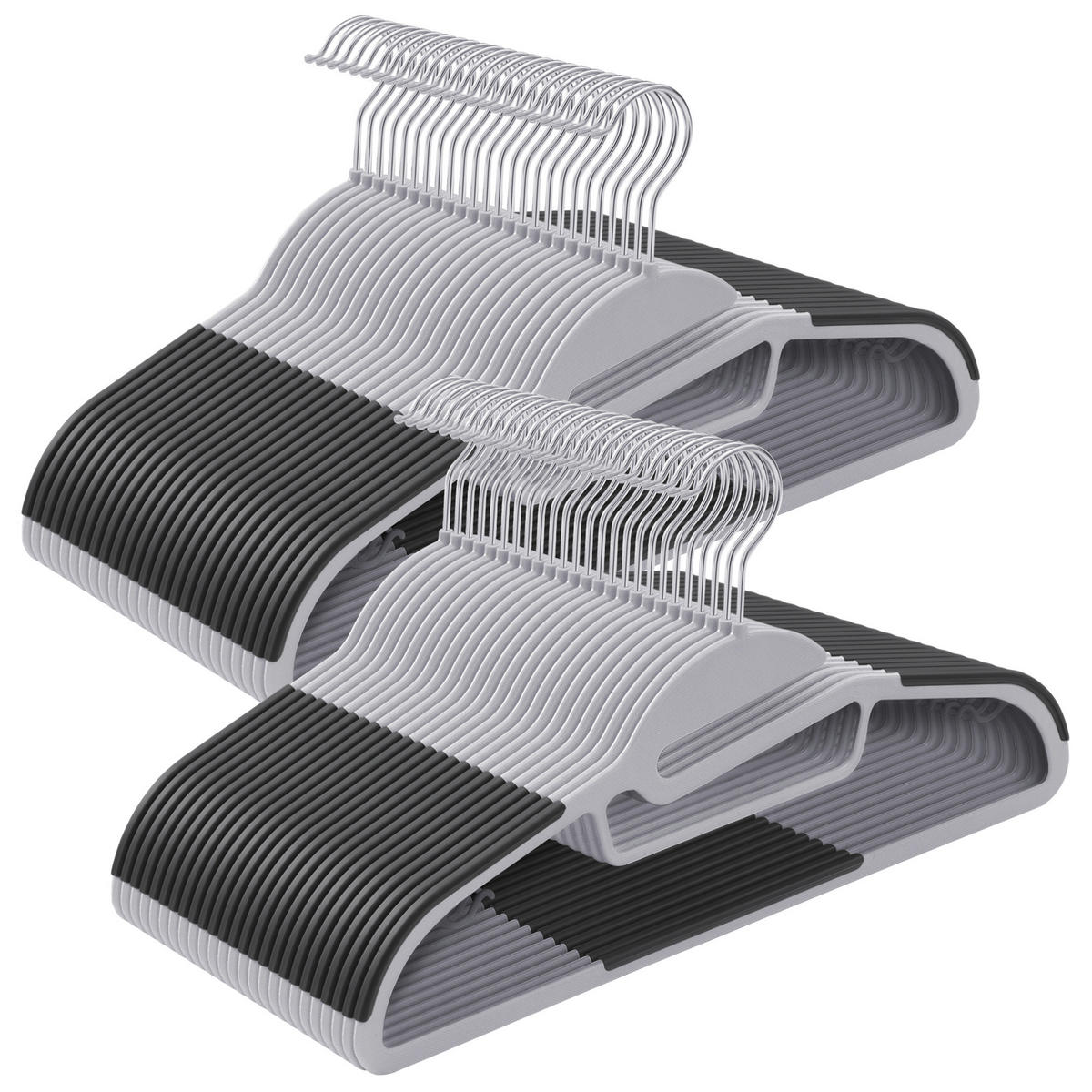 KLEIDERBÜGELSET 41,5 cm Metall, Kunststoff  - Grau, Basics, Kunststoff/Metall (41,5cm)