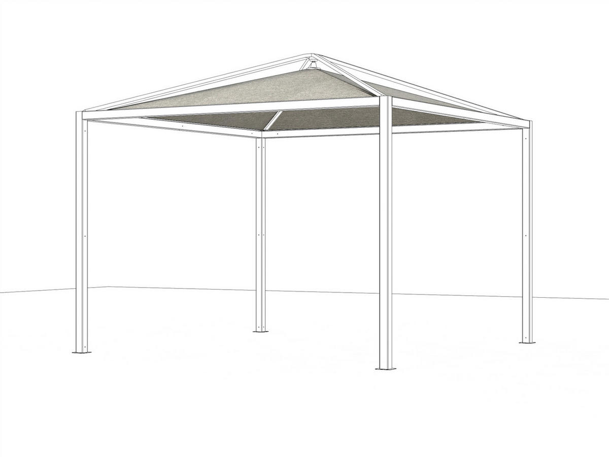 PAVILLON-DACHBEZUG Silbergrau  - Silberfarben, Basics, Textil (300/300cm) - Siena Garden